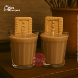 GLASS CHAI BISCUIT CANDLE (SET OF 2)