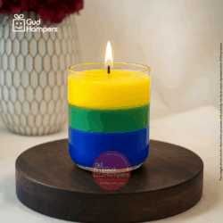 MULTICOLOUR LUXE CANDLE WITH 3 DIFFERENT FRAGRANCES