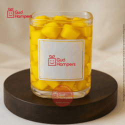 YELLOW HEARTS GEL LUXE CANDLE
