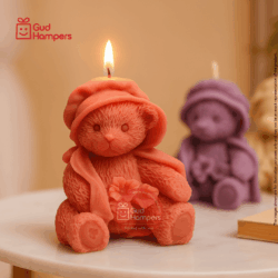 CUTE TEDDY BEAR WITH HAT CANDLE
