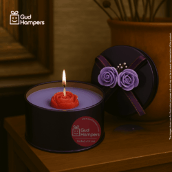 MINI ROSE CANDLE IN ROUND TIN BOX WITH LID