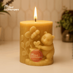 CUTE BEAR WITH HONEY POT PILLAR CANDLE