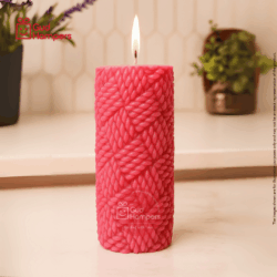 ROPE SHAPED TALL PILLAR CANDLE