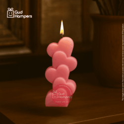 ZIGZAG HEARTS STACKED PILLAR CANDLE