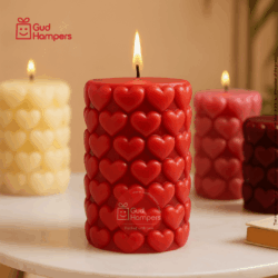 MINI HEARTS PILLAR CANDLE