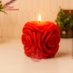 RED ROSES PILLAR CANDLE