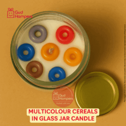 Multicolour Cereals in Glass Jar Candle
