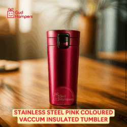 STAINLESS STEEL PINK COLOURED VACCUM INSULATED TUMBLER