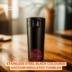 STAINLESS STEEL BLACK COLOURED VACCUM INSULATED TUMBLER