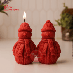SNOWMAN WITH MUFFLER CANDLE (SET OF 2)