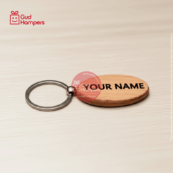 ECO WOODen OVAL KEYCHAIN