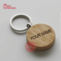 ECO WOODEN ROUND KEYCHAIN