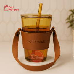 Glass Tumbler with Leather Strap